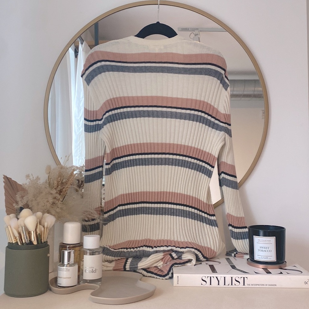 BP. Ribbed Light Knit Cocoon Cardigan Sweater Robe - Picture 7 of 9